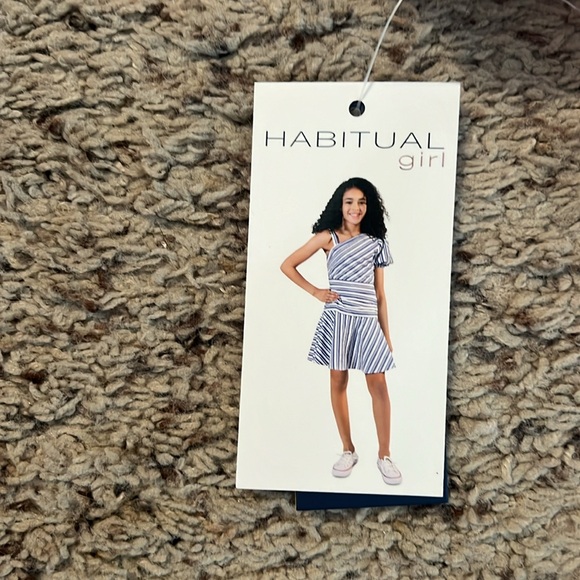 Habitual pink and white strip one shoulder dress - Picture 2 of 4